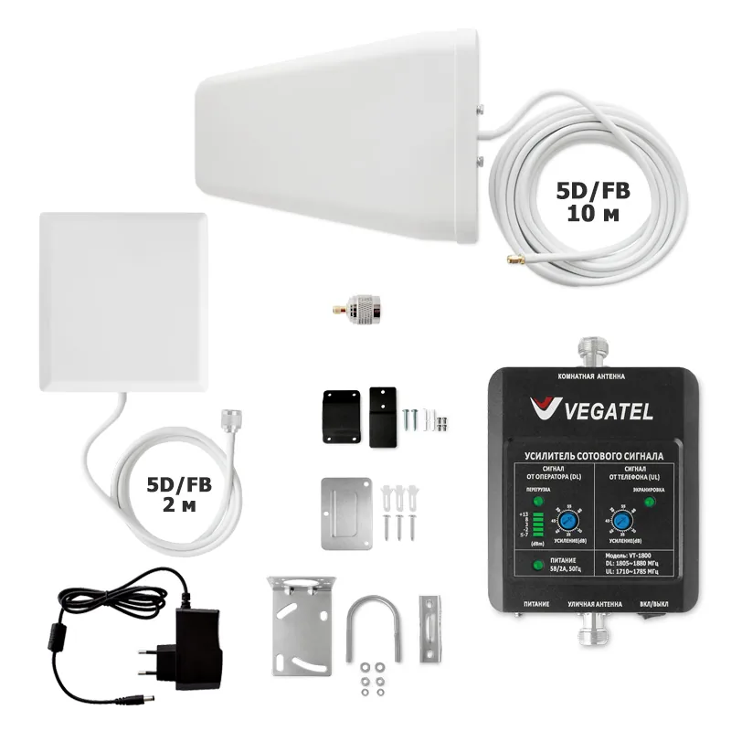 Репитер VEGATEL комплект VT-1800-kit дом LED