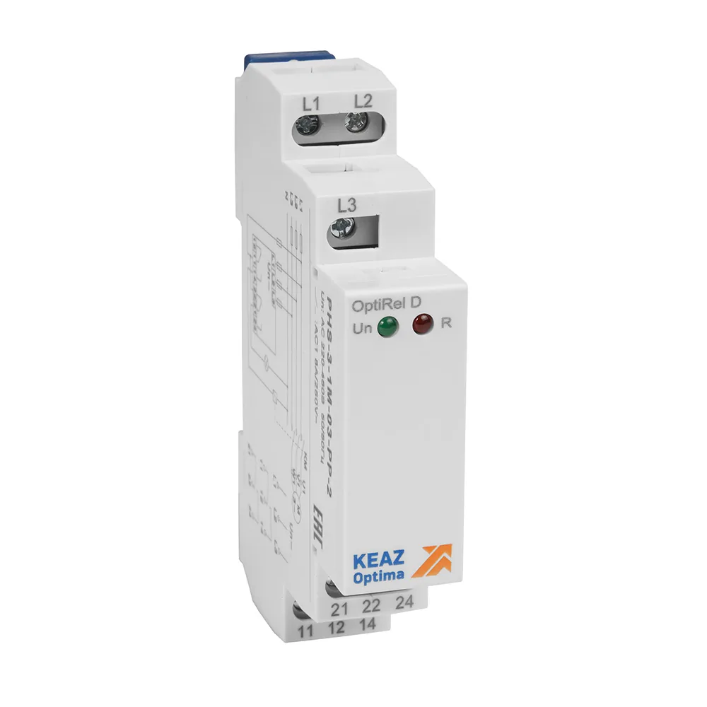 Реле контроля фаз КЭАЗ OptiRel D PHS-3-1M-03-PP-2 3Ф 2СО