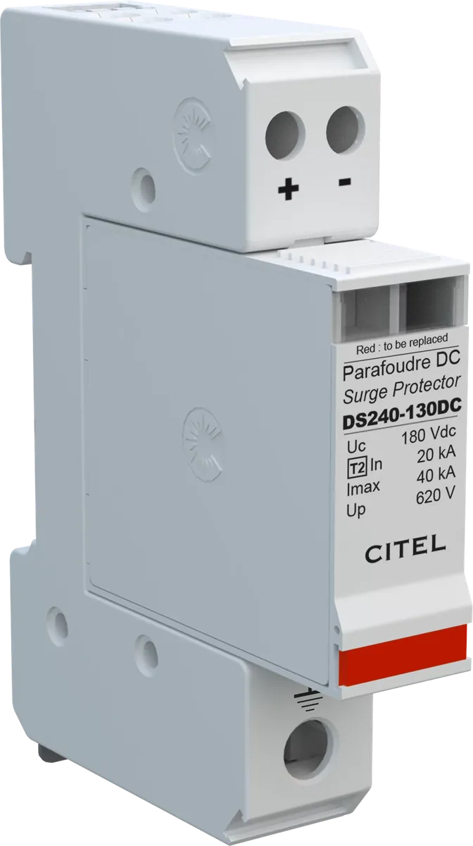 Устройство защиты от импульсных перенапряжений Citel DS240-130DC (310801), 2-полюсный, защита сети 130В постоянного тока