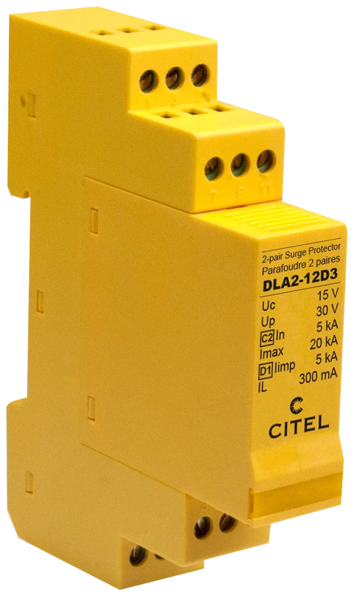 Устройство защиты от импульсных перенапряжений Citel DLA2-12D3 (640211), 2 пары, сети RS232, RS485