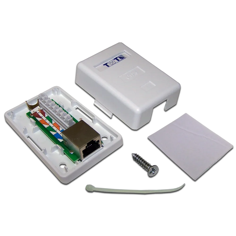 Настенная розетка LANMASTER 1 порт RJ-45 категории 6, STP, белая