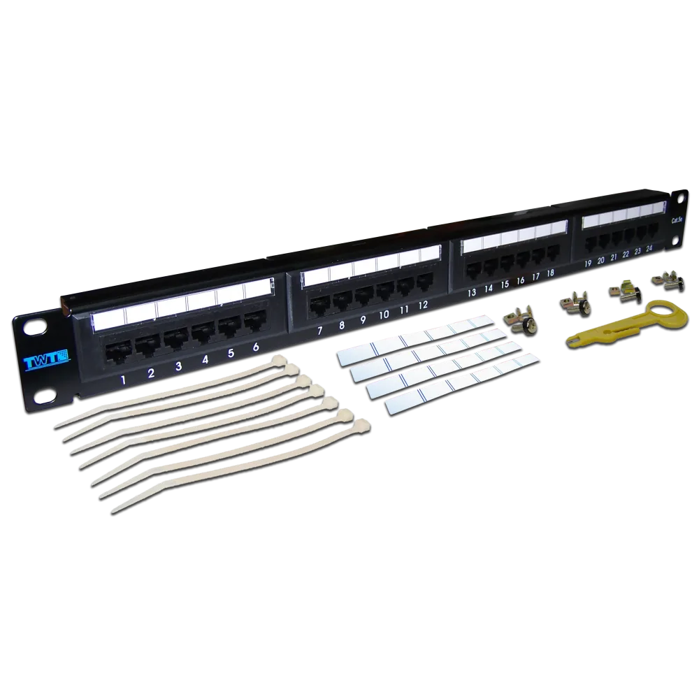 Патч-панель LANMASTER TWT 24 порта, UTP, кат.5E, 1U