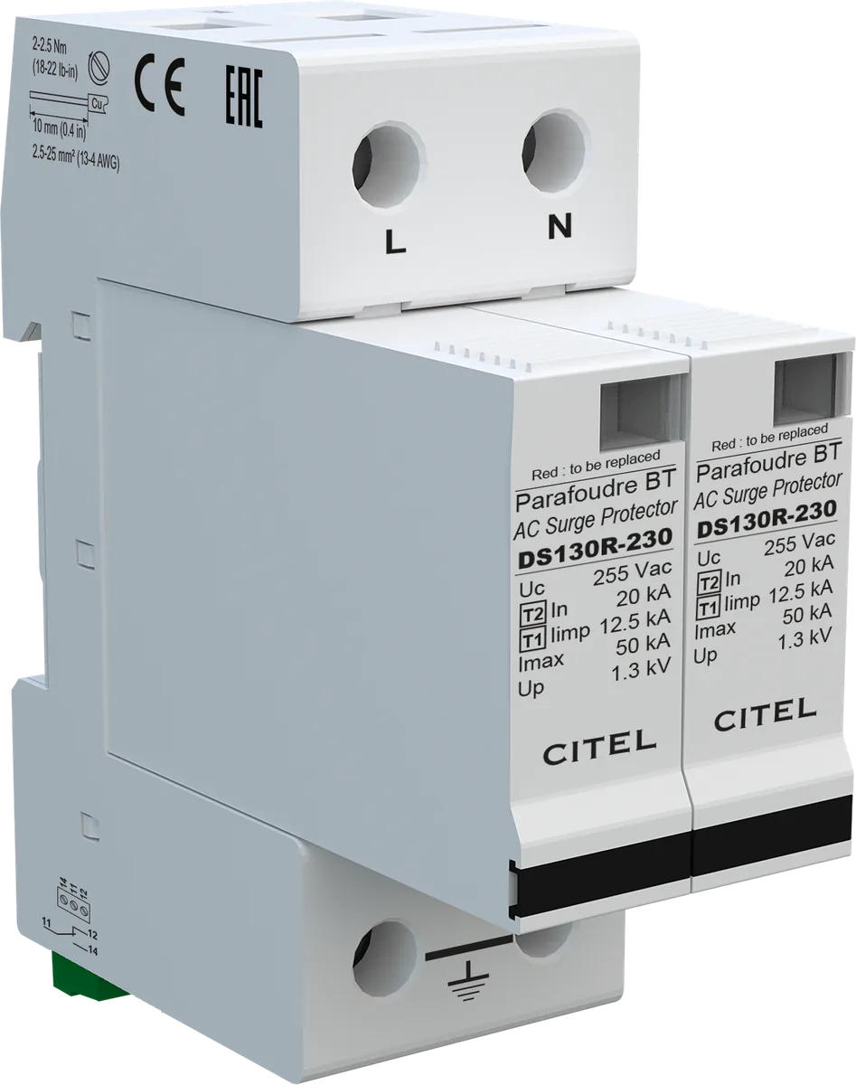 Устройство защиты от импульсных перенапряжений Citel DS132RS-230 (571512), тип 1+2