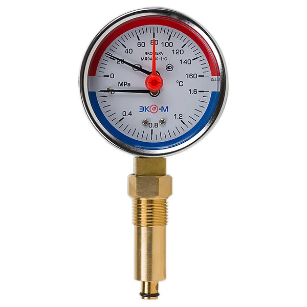 Термоманометр МД04-80 мм 0...1.6 МПа 0...160 °С G1\4 L=40