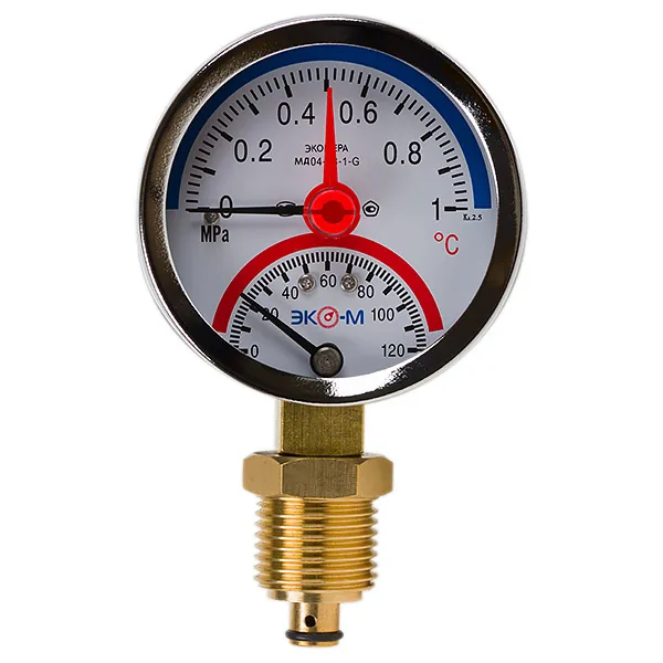 Термоманометр Экомера МД04-63 мм 0...1 МПа 0...120 °С G1\4