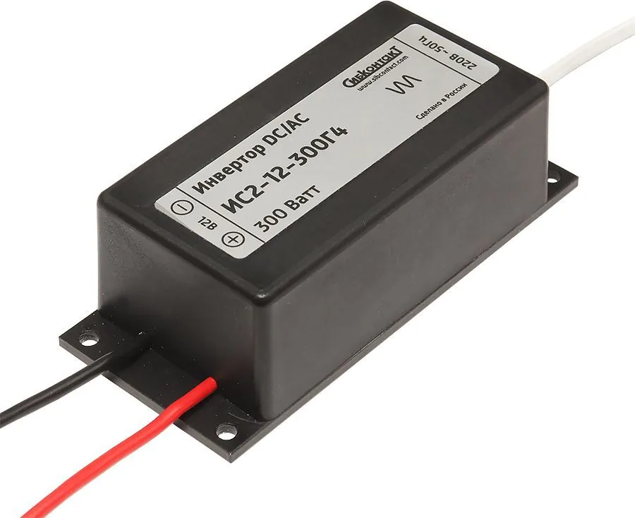 Инвертор СибКонтакт ИС2-12-300Г4, преобразователь напряжения DC/AC, 12В/220В, 300 Вт